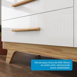Guarda Roupa Infantil 4 Portas 3 Gavetas 100% Mdf Kakau Retrô - 10
