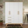 Guarda Roupa Infantil 4 Portas 3 Gavetas 100% Mdf Kakau Retrô - 7