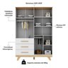 Guarda Roupa Infantil 4 Portas 3 Gavetas 100% Mdf Kakau Retrô - 6