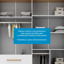 Guarda Roupa Infantil 4 Portas 3 Gavetas 100% Mdf Kakau Retrô - 9
