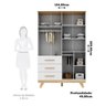 Guarda Roupa Infantil 4 Portas 3 Gavetas 100% Mdf Kakau Retrô - 5