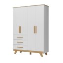 Ver imagem 3 de Guarda Roupa Infantil 4 Portas 3 Gavetas 100% MDF Kakau Retrô Yescasa