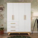 Ver imagem 7 de Guarda Roupa Infantil 4 Portas 3 Gavetas 100% MDF Kakau Retrô Yescasa