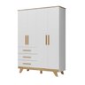 Guarda Roupa Infantil 4 Portas 3 Gavetas 100% Mdf Kakau Retrô - 3