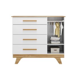Cômoda Infantil 1 Porta 4 Gavetas 100% Mdf Kakau Retrô - 3