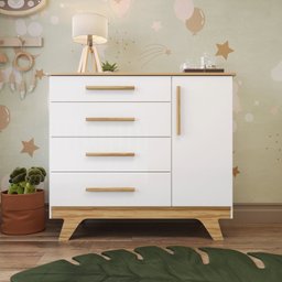 Cômoda Infantil 1 Porta 4 Gavetas 100% Mdf Kakau Retrô - 6