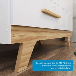 Cômoda Infantil 1 Porta 4 Gavetas 100% Mdf Kakau Retrô - 9