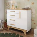 Ver imagem 1 de Cômoda Infantil 1 Porta 4 Gavetas 119cm 100% MDF Kakau Retrô Espresso Móveis