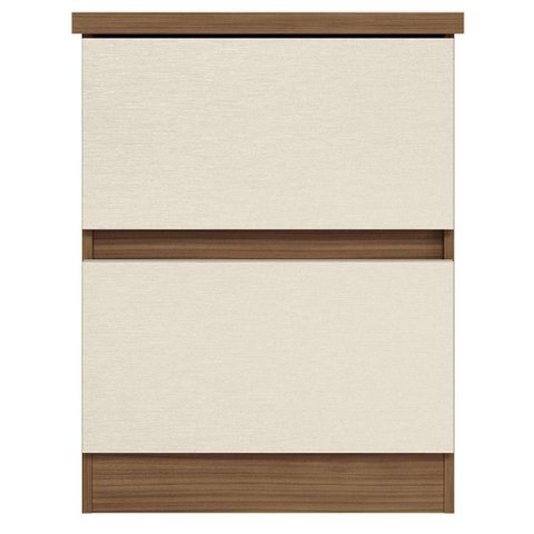 Mesa Cabeceira Bari 2 Gavetas Jatobá Areia Acetinado - Santos Andirá
