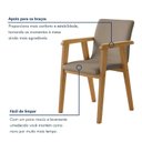 Ver imagem 7 de Kit 2 Cadeiras com Braço para Sala de Jantar Pés Madeira Maciça Flora Bege/Cinamomo/Veludo