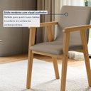 Ver imagem 6 de Kit 2 Cadeiras com Braço para Sala de Jantar Pés Madeira Maciça Flora Bege/Cinamomo/Veludo