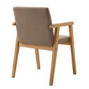 Ver imagem 2 de Kit 2 Cadeiras com Braço para Sala de Jantar Pés Madeira Maciça Flora Bege/Cinamomo/Veludo