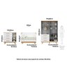 Quarto de Bebê Completo com Guarda Roupa Cômoda e Berço 100% Mdf Jolie Retrô Espresso Móveis - 5