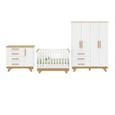 Ver imagem 3 de Quarto de Bebê Completo com Guarda Roupa Cômoda e Berço 100% Mdf Jolie Retrô Espresso Móveis