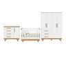 Quarto de Bebê Completo com Guarda Roupa Cômoda e Berço 100% Mdf Jolie Retrô Espresso Móveis - 3