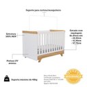 Ver imagem 6 de Quarto de Bebê Completo com Guarda Roupa Cômoda e Berço 2 em 1 100% MDF Jolie Retrô Yescasa