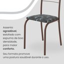 Ver imagem 6 de Conjunto Sala de Jantar Mesa Retangular 100x60cm Tampo Granito Ocre 4 Cadeiras Rio Marrom/Preto Floral