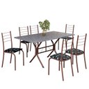 Ver imagem 2 de Conjunto Sala de Jantar Mesa Retangular 140x75cm Tampo Granito Ocre 6 Cadeiras Rio