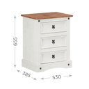 Ver imagem 3 de Mesa de Cabeceira 03 Gavetas Branco/Cera Carvalho