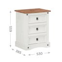 Ver imagem 3 de Mesa de Cabeceira Madeira Maciça 03 Gavetas Branco