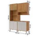 Ver imagem 4 de Armário de Cozinha Divina com Torre Quente 150 Cm 8 Portas Cinamomo/off White