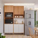 Ver imagem 2 de Armário de Cozinha Divina com Torre Quente 150 Cm 8 Portas Cinamomo/off White