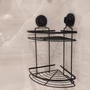 Ver imagem 6 de Suporte Porta Shampoo Preto com Ventosa Duplo Cantoneira Para Banheiro Faciliti