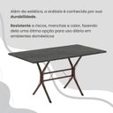 Ver mais imagens de Conjunto Sala de Jantar Mesa Retangular 140x75cm Tampo Ardósia Indiana 6 Cadeiras Rio Marrom/Preto Floral