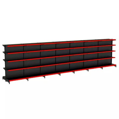 Gondola Centro 170 Fit Ate 7 Metros Preto 70 Bandeja Pe Vermelho