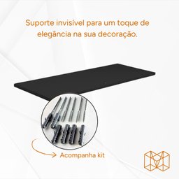 4 Prateleiras Invisíveis Pretas 90x30x1,5: Estilo e Funcionalidade para Cada Ambiente - 2