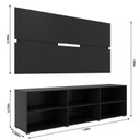 Ver imagem 3 de Rack com Painel para TV até 55 Polegadas 180cmx141,8cm Imperador Preto