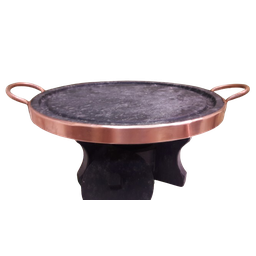 Kit Fondue em Pedra Sabão para Carne 27 Cm - Fogareiro + Grelha - Curado - 1