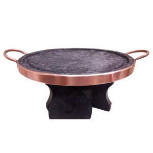 Kit Fondue em Pedra Sabão para Carne 27 Cm - Fogareiro + Grelha - Curado