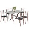 Conjunto Sala de Jantar Mesa Retangular 140x75cm Tampo Granito Topázio 6 Cadeiras Rio - 2
