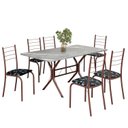 Ver imagem 2 de Conjunto Sala de Jantar Mesa Retangular 140x75cm Tampo Granito Topázio 6 Cadeiras Rio