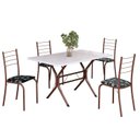 Ver imagem 2 de Conjunto Sala de Jantar Mesa Retangular 100x60cm Tampo Madeira Mdp 4 Cadeiras Rio