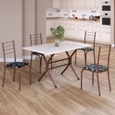 Ver imagem 1 de Conjunto Sala de Jantar Mesa Retangular 100x60cm Tampo Madeira Mdp 4 Cadeiras Rio