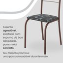 Ver imagem 6 de Conjunto Sala de Jantar Mesa Retangular 140x75cm Tampo Madeira MDP 6 Cadeiras Rio Marrom/Preto Floral