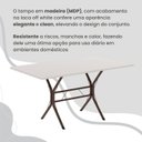 Ver mais imagens de Conjunto Sala de Jantar Mesa Retangular 140x75cm Tampo Madeira MDP 6 Cadeiras Rio Marrom/Preto Floral