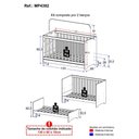 Ver imagem 4 de Kit Berço para Gêmeos 3 em 1 para Colchão 60x130cm Multimóveis Mp4392 Branco