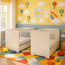 Ver imagem 1 de Kit Berço para Gêmeos 3 em 1 para Colchão 60x130cm Multimóveis Mp4392 Branco