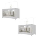 Ver imagem 2 de Kit Berço para Gêmeos 3 em 1 para Colchão 60x130cm Multimóveis Mp4392 Branco