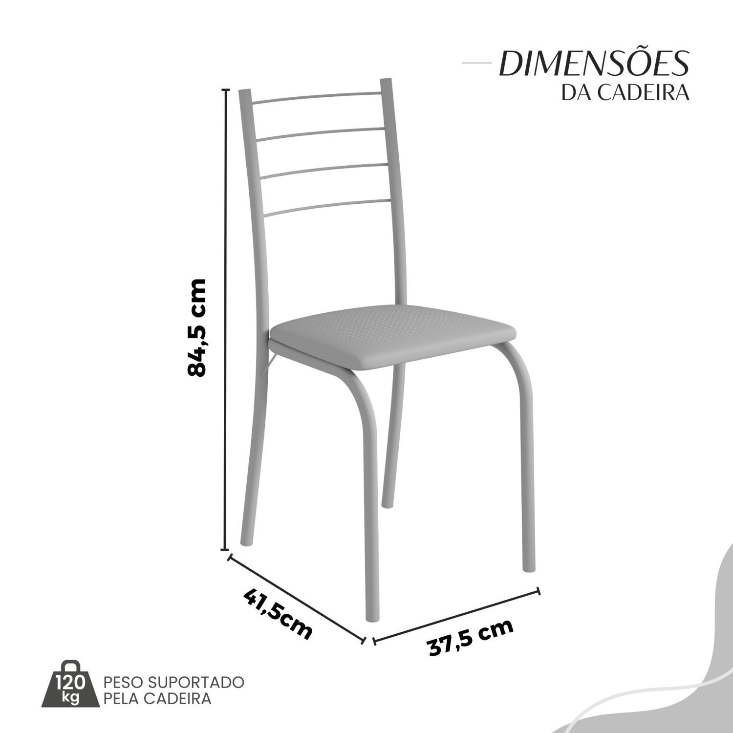 Conjunto Sala de Jantar Mesa Retangular 100x60cm Tampo Madeira Mdp Ardósia Indiana 4 Cadeiras Rio - 4