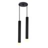Pendente Duplo Tubo Palito Moderno 30cm Preto + Led 4w - 1