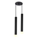Ver imagem 1 de Pendente Duplo Tubo Palito Moderno 30cm Preto + Led 4w
