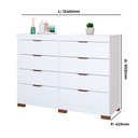 Ver imagem 3 de Cômoda Lyon 100% MDF 8 Gavetas Kit Pés