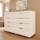 Ver imagem 1 de Cômoda Lyon 100% MDF Móveis Home | 8 Gavetas e Kit de Pés