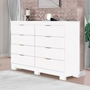 Ver imagem 1 de Cômoda Lyon 100% MDF 8 Gavetas Kit Pés