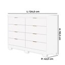 Ver imagem 2 de Cômoda Lyon 100% MDF 8 Gavetas Kit Pés