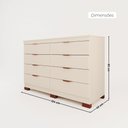 Ver imagem 3 de Cômoda Lyon 100% MDF Móveis Home | 8 Gavetas e Kit de Pés